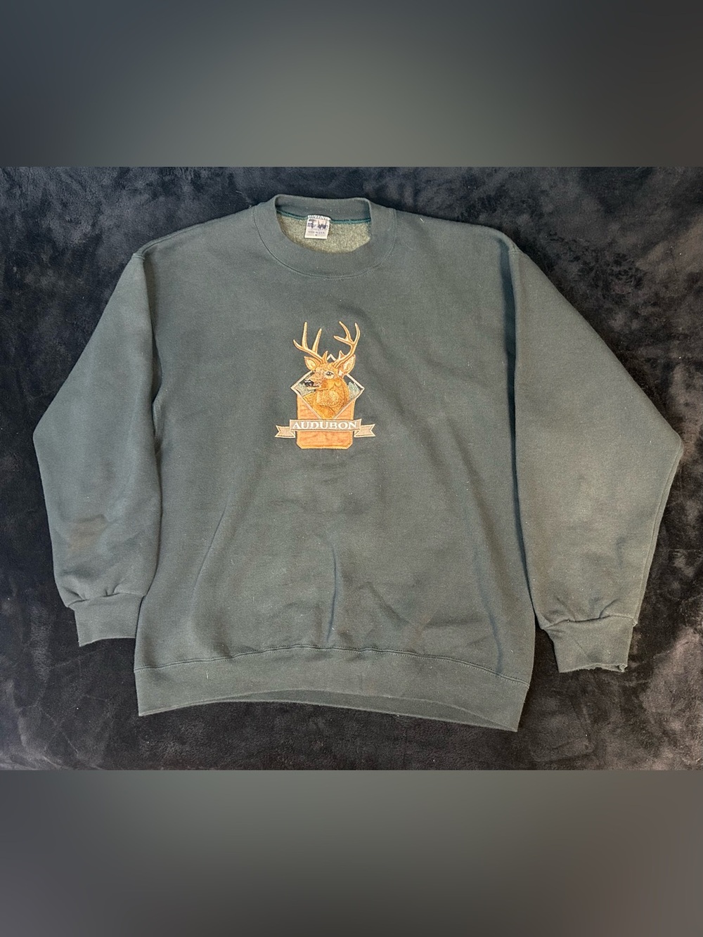 Vtg Y2K Marathon Apparel Sweatshirt Mens Medium Green Ducks Unlimited Deer 90s